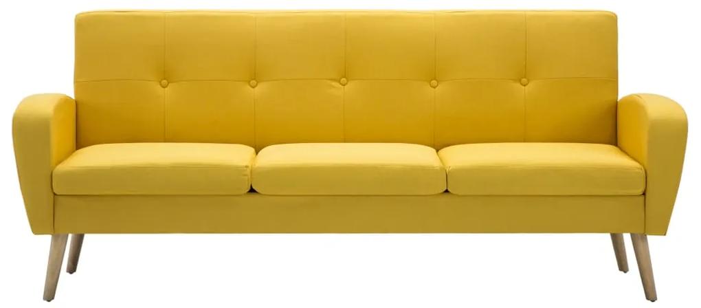 Canapea de 3 persoane, material textil, galben Galben