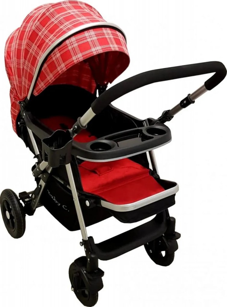 Carucior nou nascuti 2 in 1 BABY CARE™ PRO 511, Cadru aluminiu, Maner reversibil, Spatar reglabil in 5 trepte, Amortizoare, Frana picior,Pliabil ,