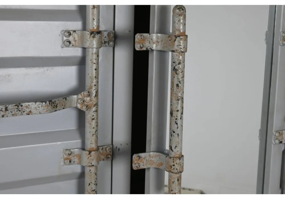 Dulap gri din metal, stil industrial, "Cargo"