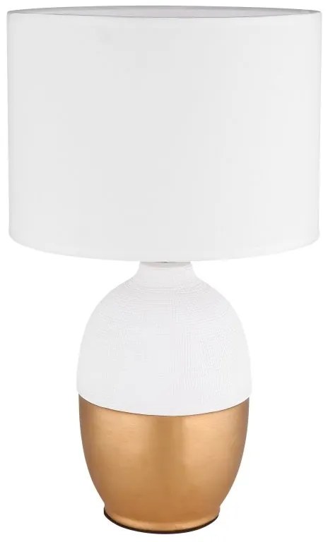 Veioza, lampa de masa design modern Valentino auriu, alb