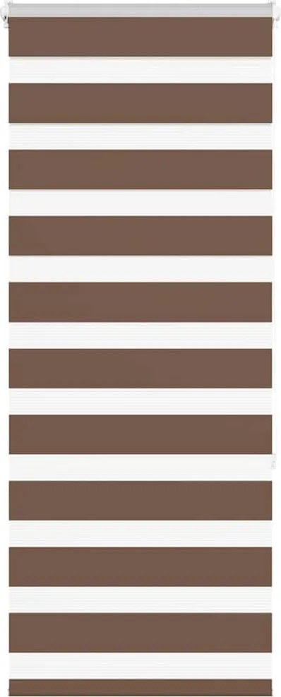 vidaXL Jaluzea tip zebra maro lățime țesătură 55,9 cm poliester