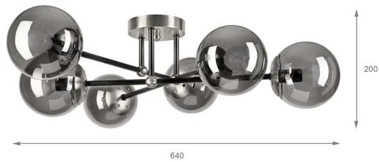 Brilagi - Lustru aplicat MALIVA, 6xE14/15W/230V, crom mat/fumuriu