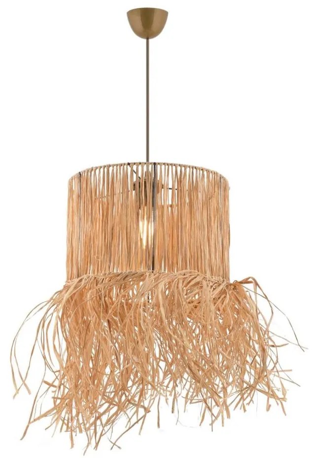 Lustră suspendată pe cablu NESS 1xE27/40W/230V, din rafie