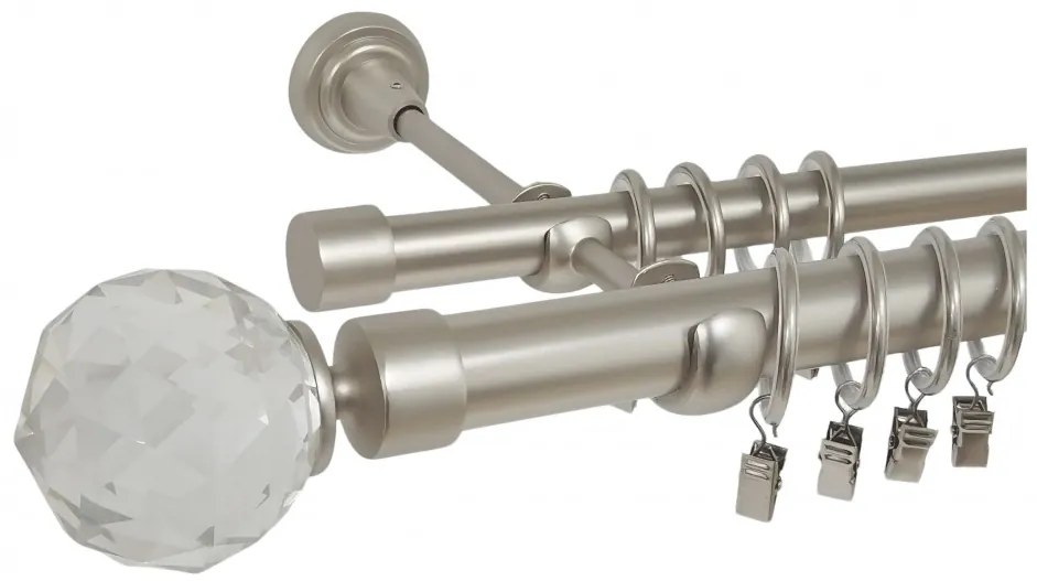 Galerie dubla KULA CRYSTAL- dubla 25/19 - CROM MAT (Alege marime: 140 cm)