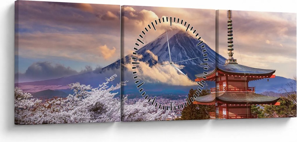 Tablou - Muntele Fuji (cu ceas) (90x30 cm)