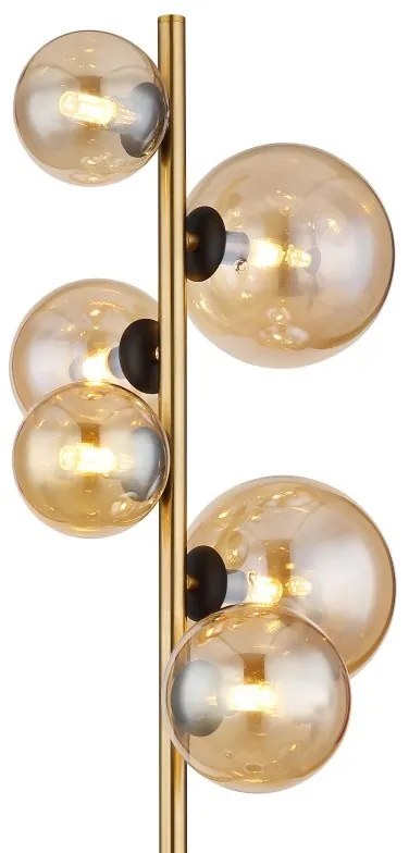 Lampadar, lampa de podea LED design modern Riha negru, alama