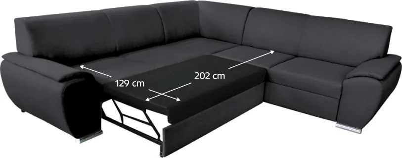 Set canapea, dreapta, material textil gri închis, AMILA ROH