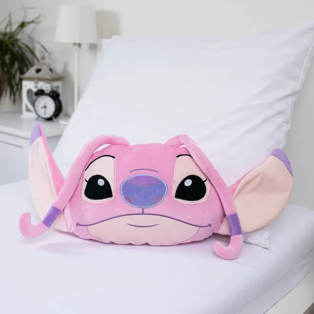 Pernă pentru copii din polar/fleece 41x32 cm Lilo and Stitch "Angel Pink" – Jerry Fabrics