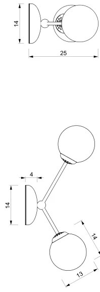 Aplică JOY 2xE14/40W/230V negru/crom lucios