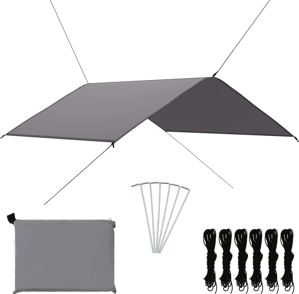 vidaXL Prelată de exterior, gri, 4x4 m