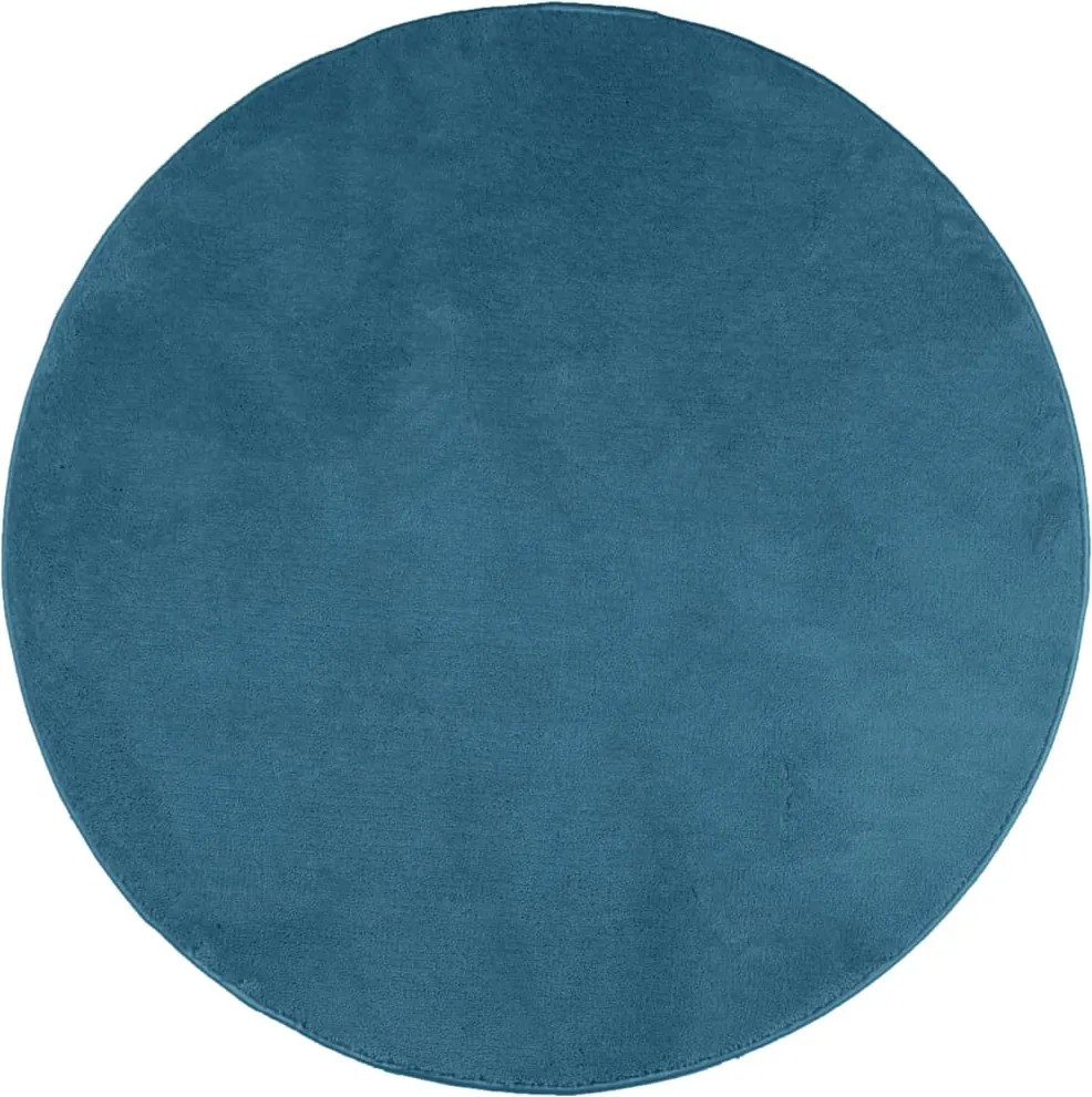 vidaXL Covor „OVIEDO”, fire scurte, turcoaz, Ø 160 cm
