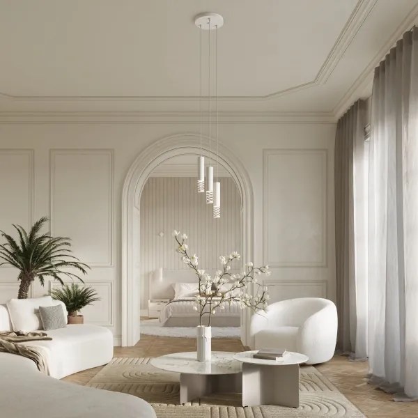 Lustră pe cablu Sollux SL.1689 LAMI 3xGU10/10W/230V alb