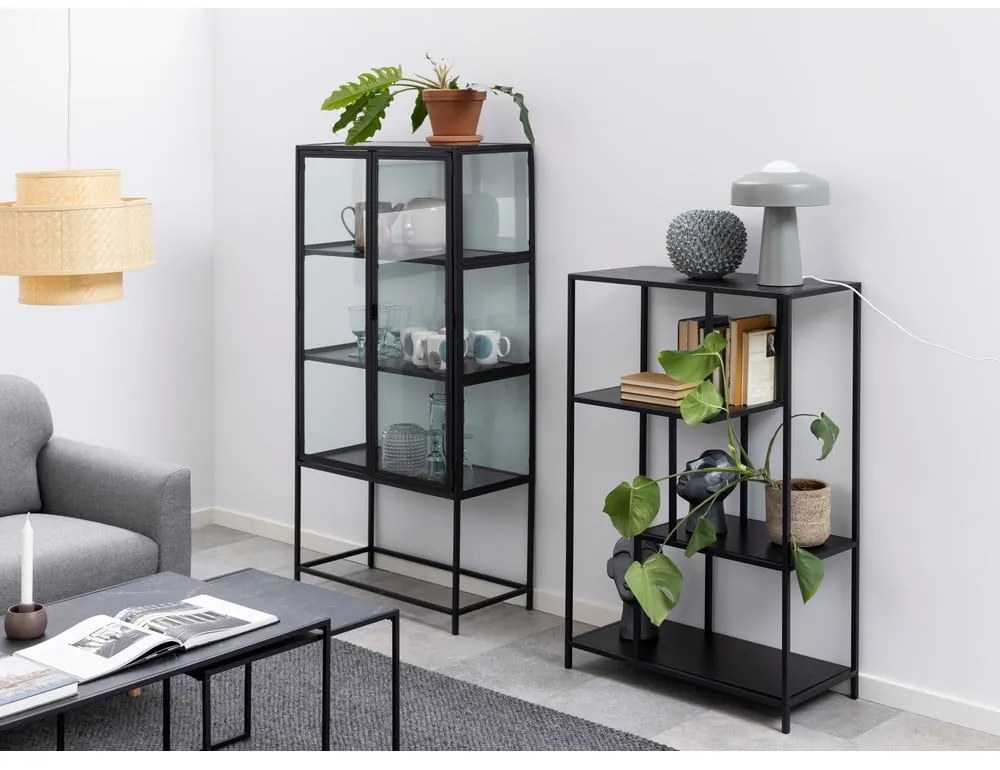 Bibliotecă neagră 77x114 cm Seaford – Actona