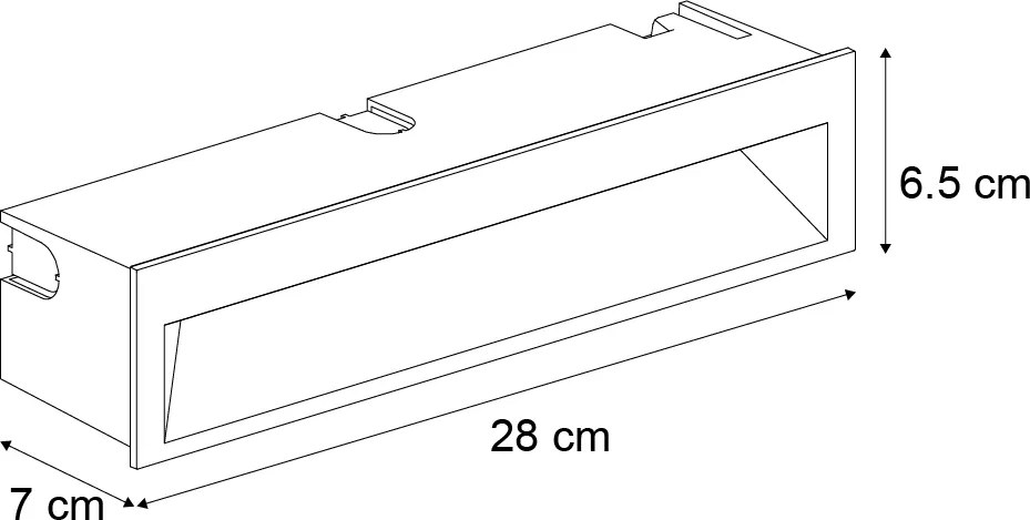 Set de 6 Aplice de perete încastrate moderne Negre 28 cm cu LED inclus IP65 - Mert
