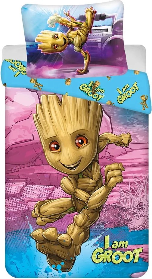 Lenjerie de pat pentru copii din bumbac pentru pat de o persoană 140x200 cm Groot – Jerry Fabrics