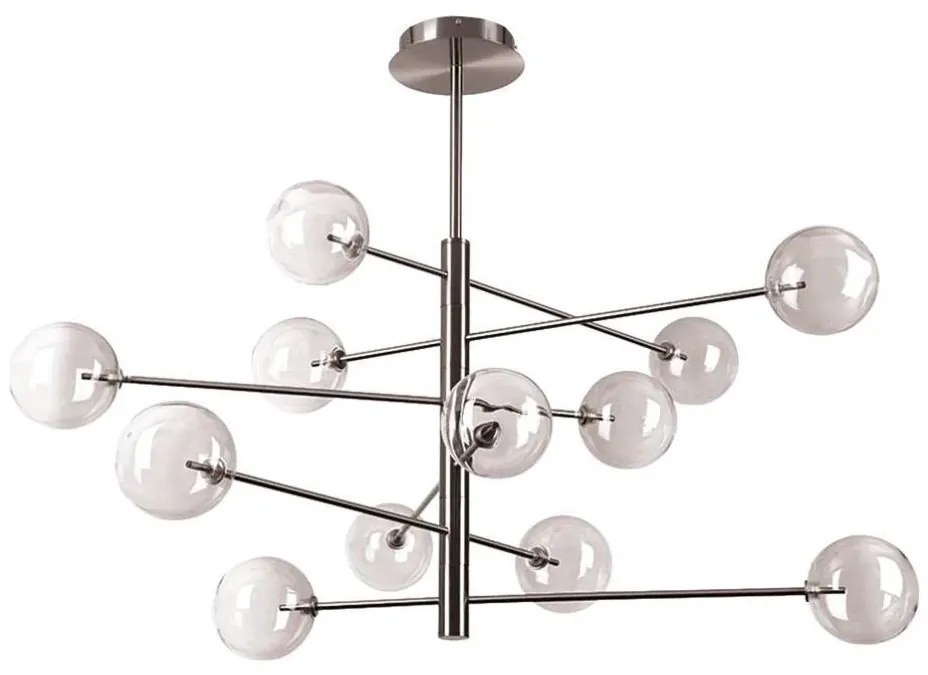 Lustră LED pe tijă Ideal Lux EQUINOXE 12xG4/2W/230V d. 128,1 cm crom/transparent