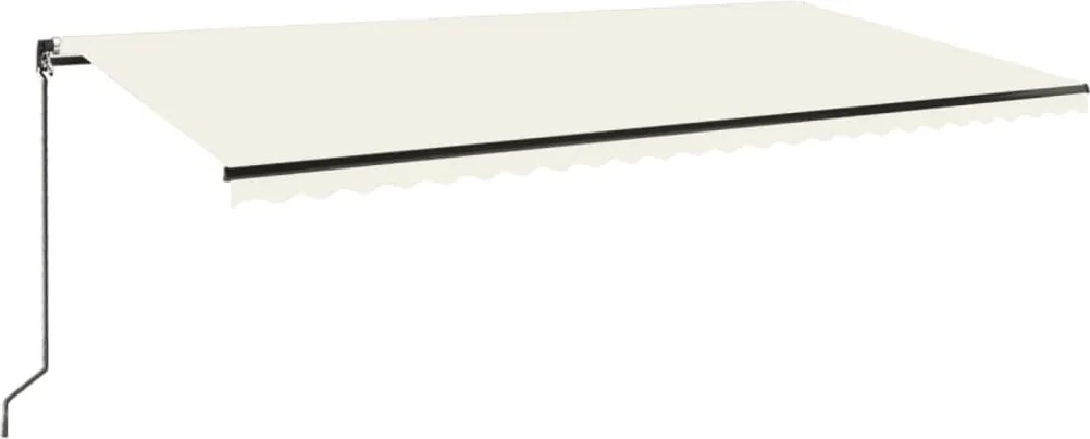 vidaXL Copertină retractabilă manual cu LED, crem, 600x350 cm