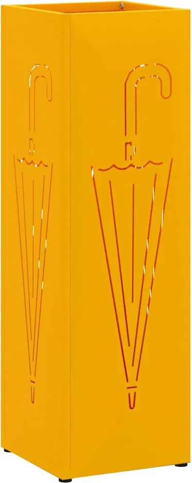 vidaXL Suport pentru umbrele Muștar 15,5 x 15,5 x 49 cm Metal