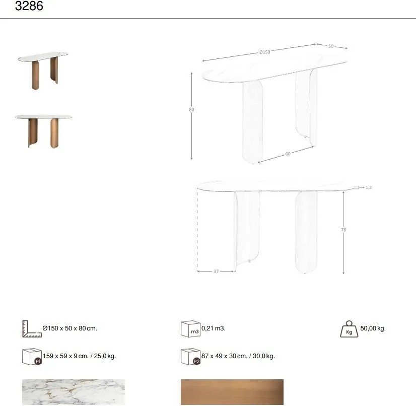 Consola design LUX Porcelain Marble