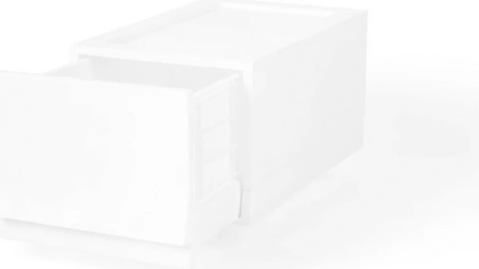 Cutie de depozitare modulară Wave Junior Snow fărăroți 43,4 x 27,2 x 22 cm, Îngust - 1 sertar