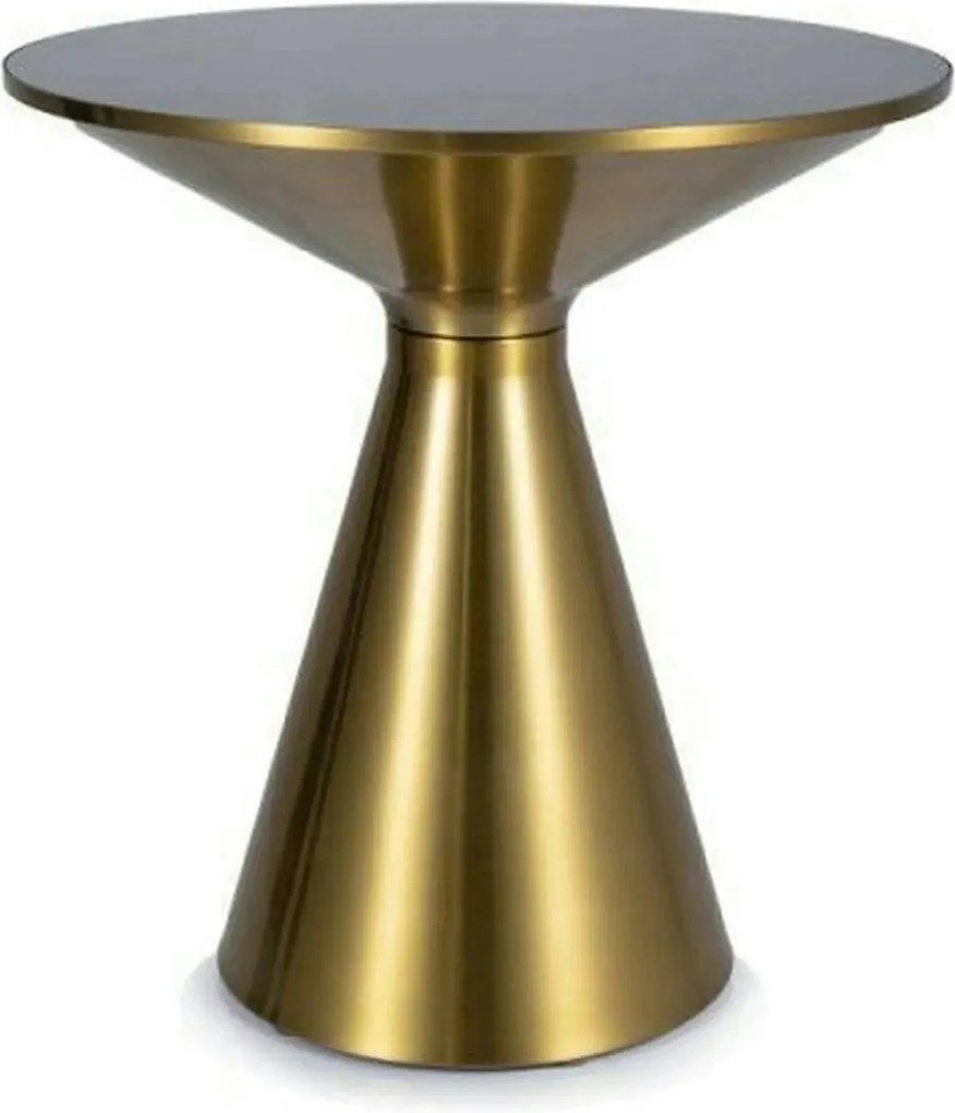 Masuta SETI, negru/auriu, sticla/metal, 50x50x53 cm