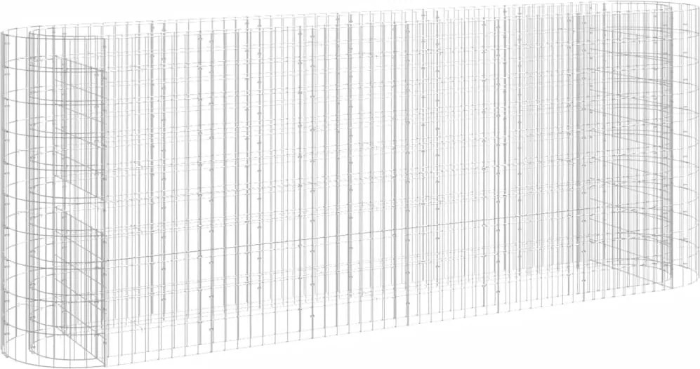 vidaXL Strat înălțat gabion, 260x50x100 cm, fier galvanizat