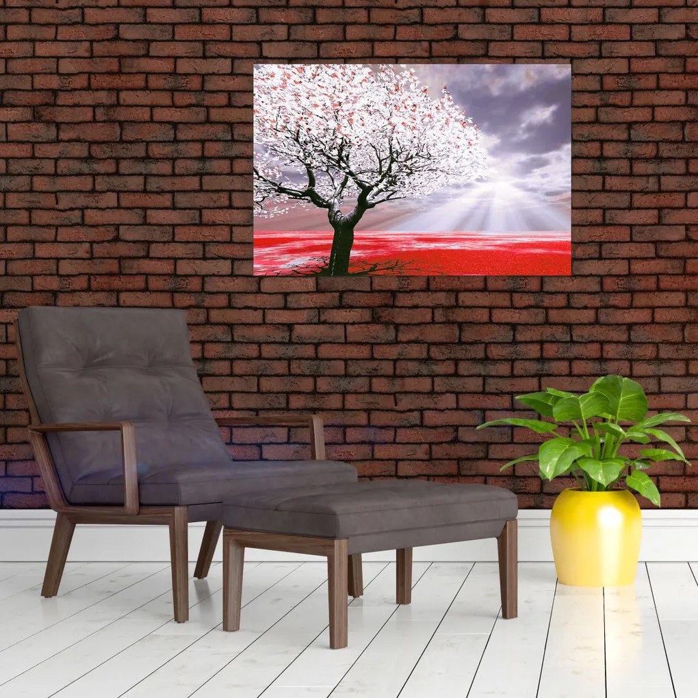 Tablou cu pomul roșu (90x60 cm)