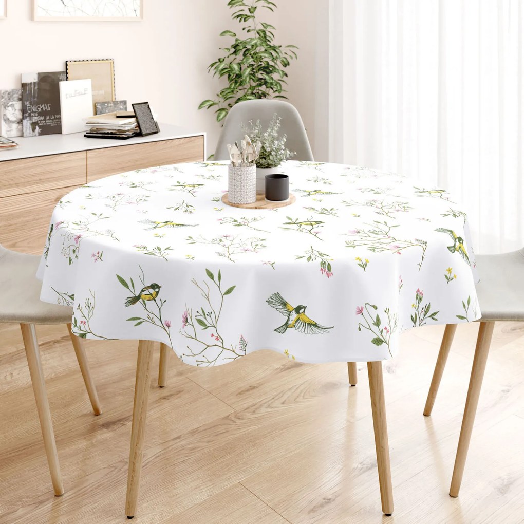 Goldea față de masă 100% bumbac - viața în natură - rotundă Ø 150 cm