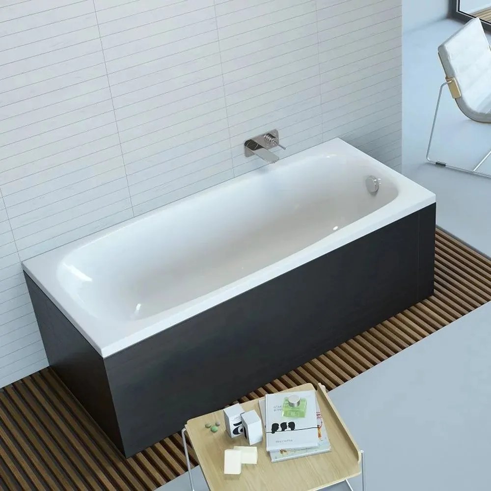 Cada dreptunghiulara Radaway Tesalia acril 170x75 cm alb lucios