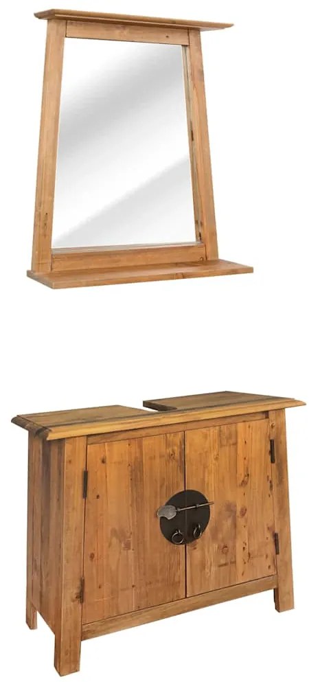 vidaXL Set mobilier de baie, lemn masiv de pin