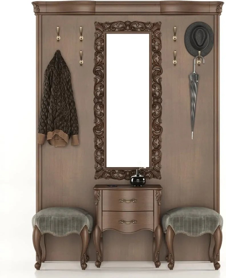 Cuier lemn masiv pentru hol Celisea, 165 × 17 × 220 cm