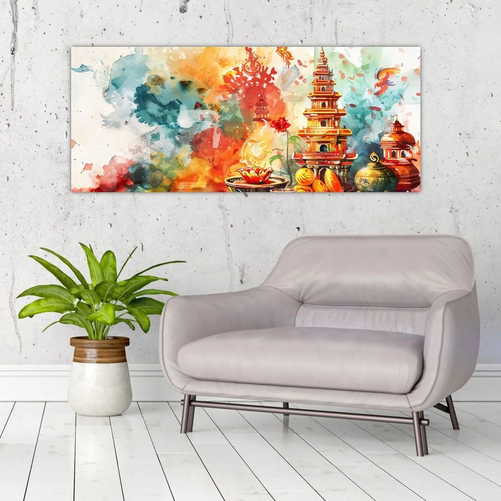 Tablou - Ilustrație în acuarelă (120x50 cm)