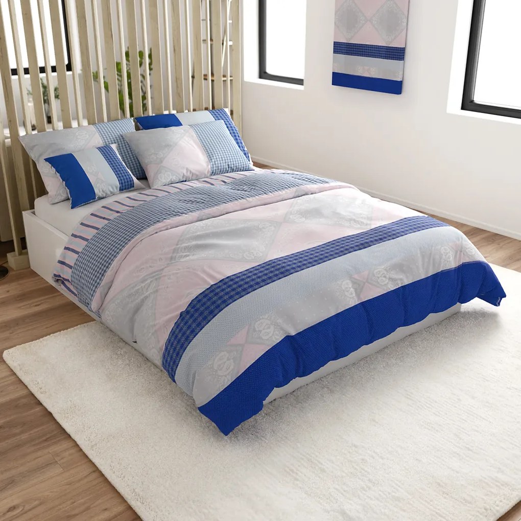 Lenjerie de pat din bumbac Renforcé LUKA albastru Dimensiune lenjerie de pat: 70 x 90 cm | 140 x 200 cm