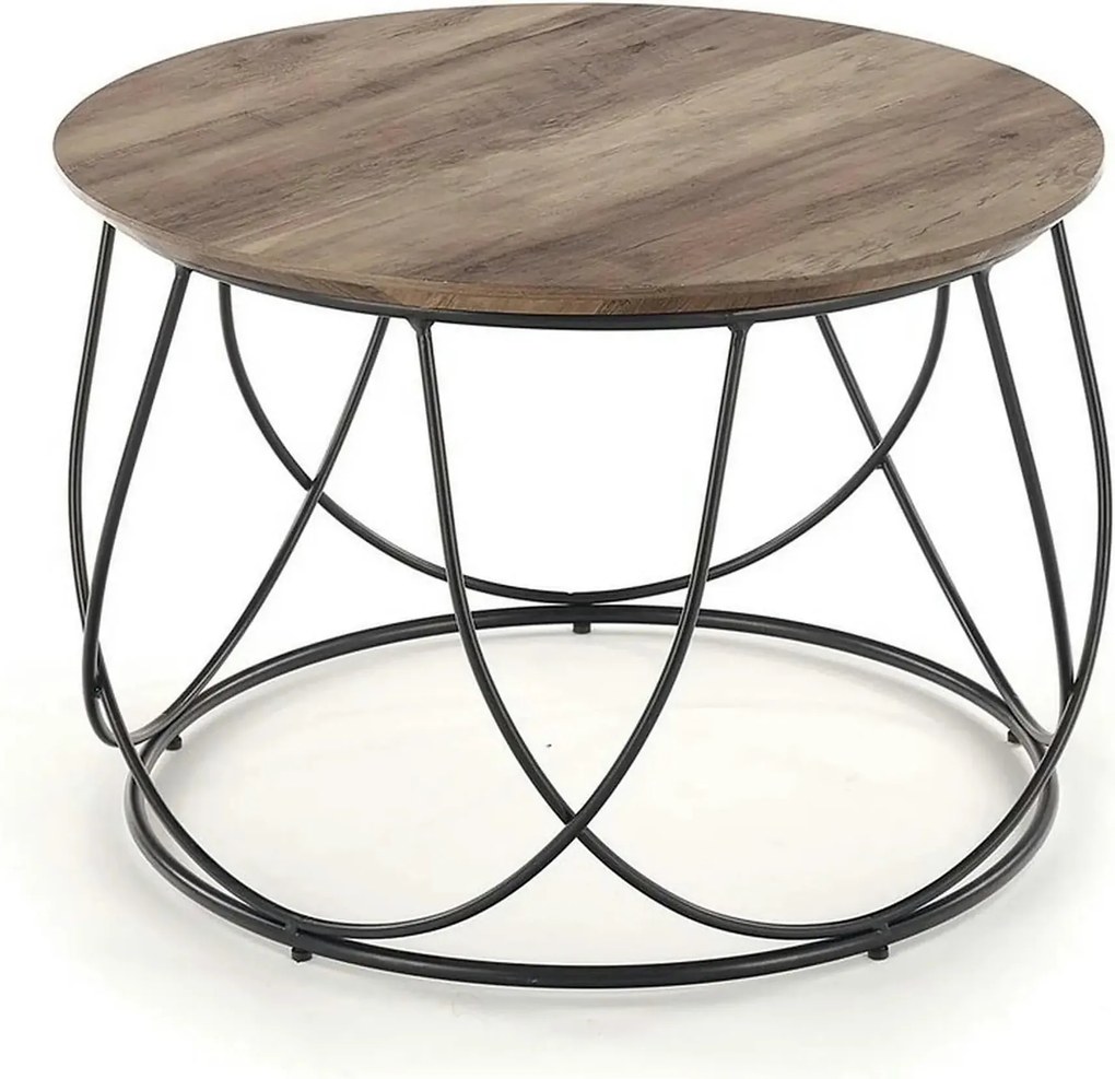 Masuta cafea NUBIRA, nuc/negru, 60x60x41 cm