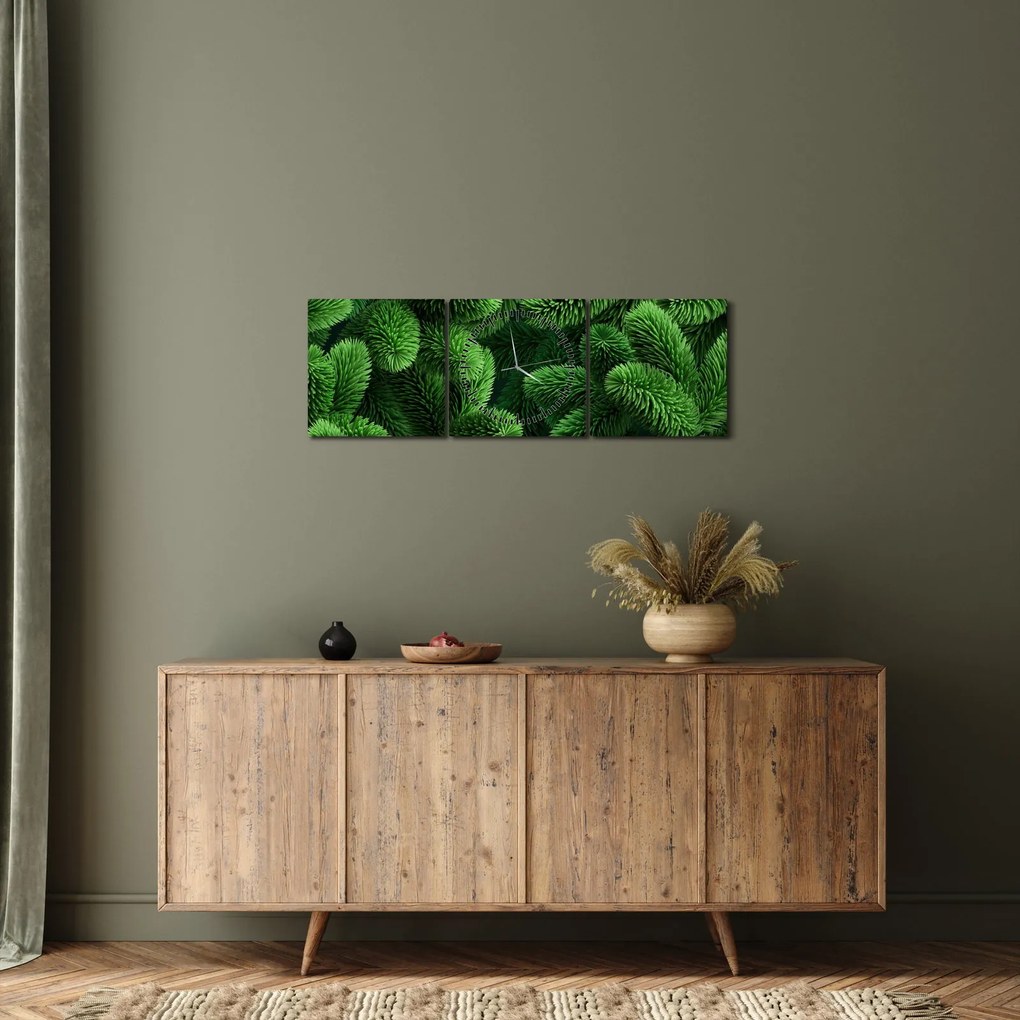Tablou - Ramuri de conifere (cu ceas) (90x30 cm)