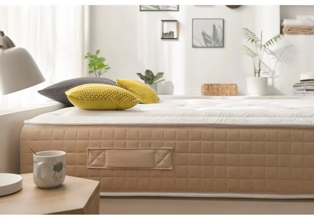 Saltea fermă/mediu-fermă cu arcuri reversibilă/termoregulatoare 90x200 cm Hexaflex Bagged Springs Gel – Moonia