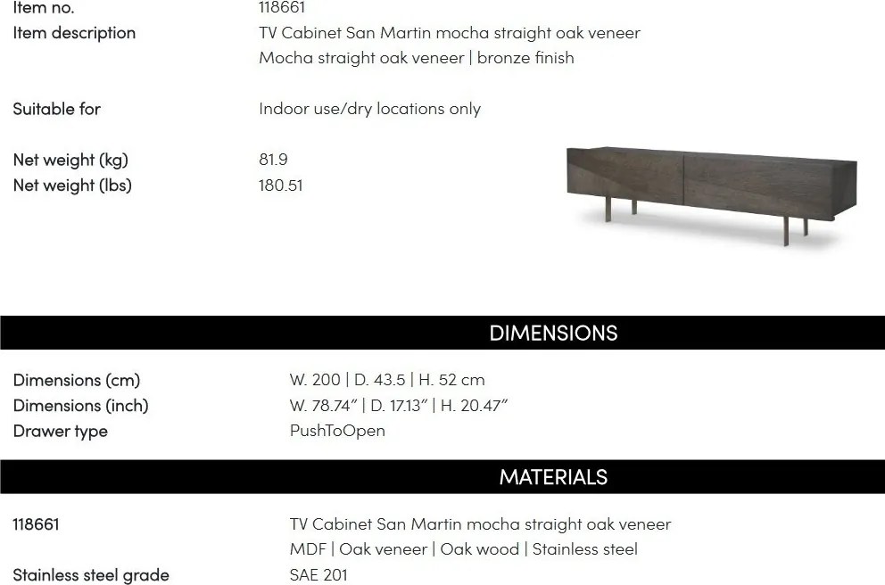 Comoda TV eleganta design LUX San Martin