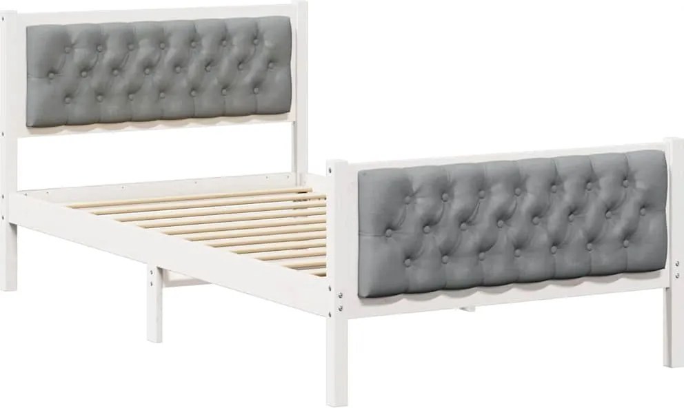 vidaXL Cadru de pat Gri deschis 100 x 200 cm Lemn de pin masiv