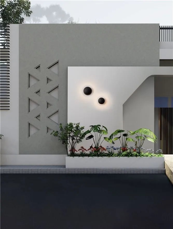 Mini Aplica perete exterior, Protectie IP65, RAY negru