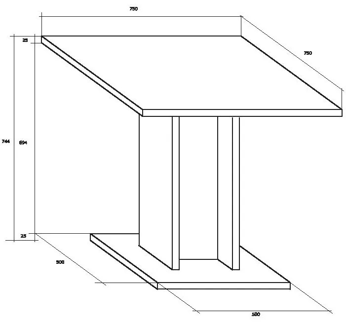Masă de sufragerie Benito BON-04 3 (pentru 4 persoane). 746155