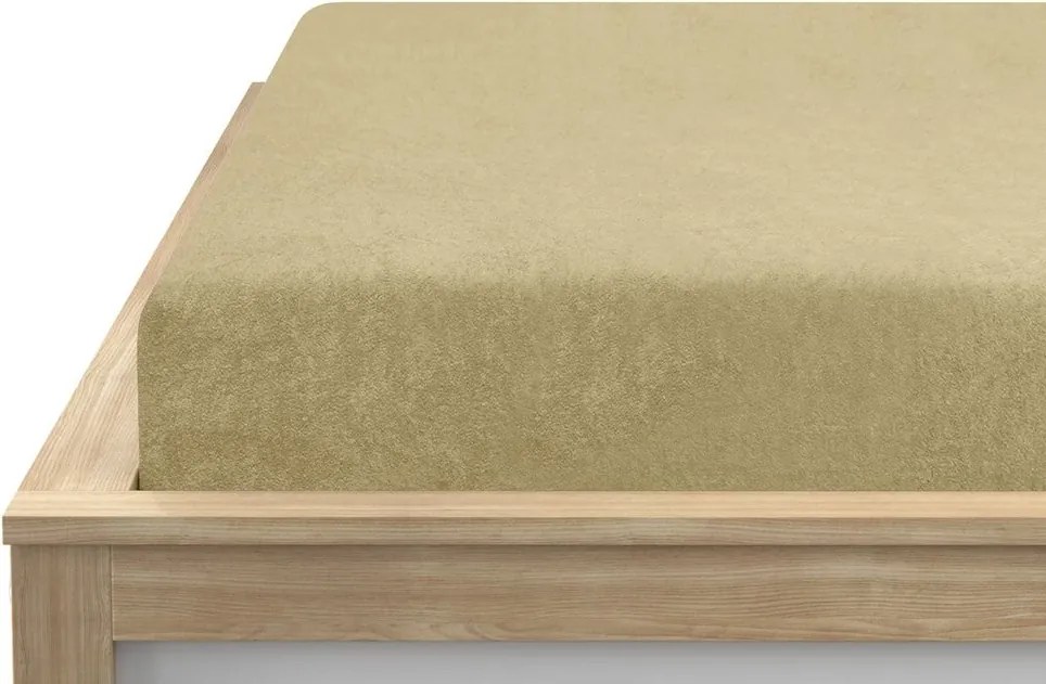 Cearsaf Frotir cu elastic 90x200 cm crem