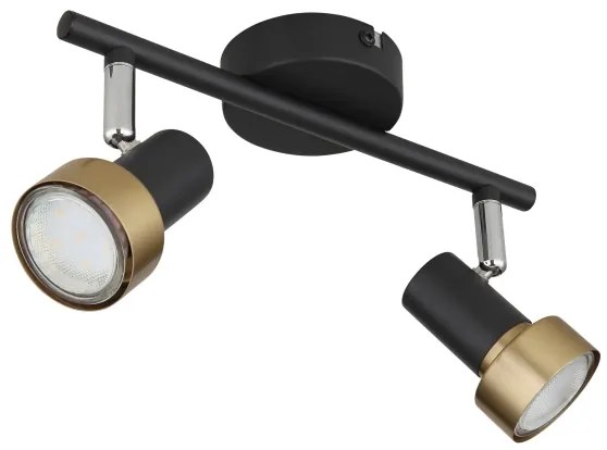 Spot Globo 57917-2G MASON 2xGU10/25W/230V negru/auriu