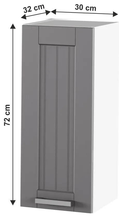 Dulap superior de bucătărie Janne Typ 2 (gri închis + alb). 1021184