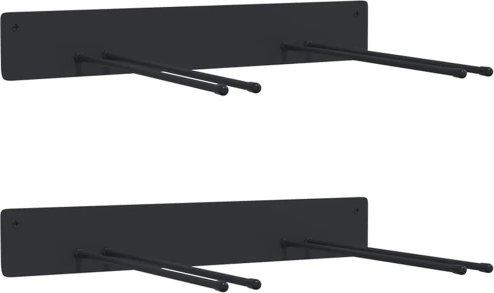 vidaXL Rafturi depozitare scule de grădină, de perete 2 buc negru oțel