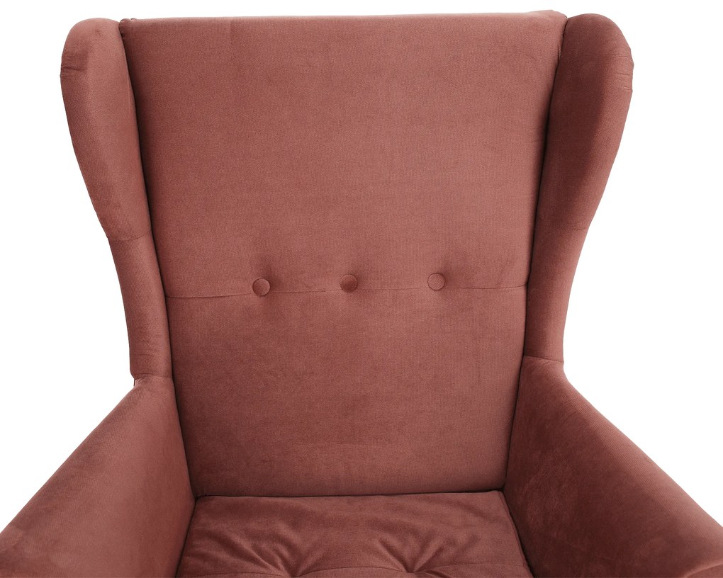 Fotoliu tesatura Culoare roz vintage/nuc, RUFINO NEW