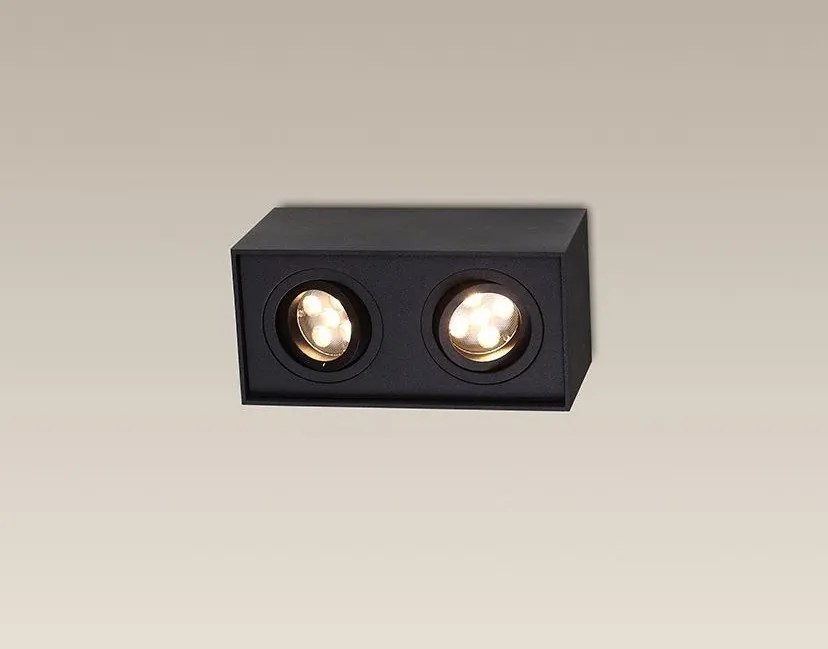 Plafoniera aplicata cu 2 spoturi directionabile, BASIC SQUARE II BK