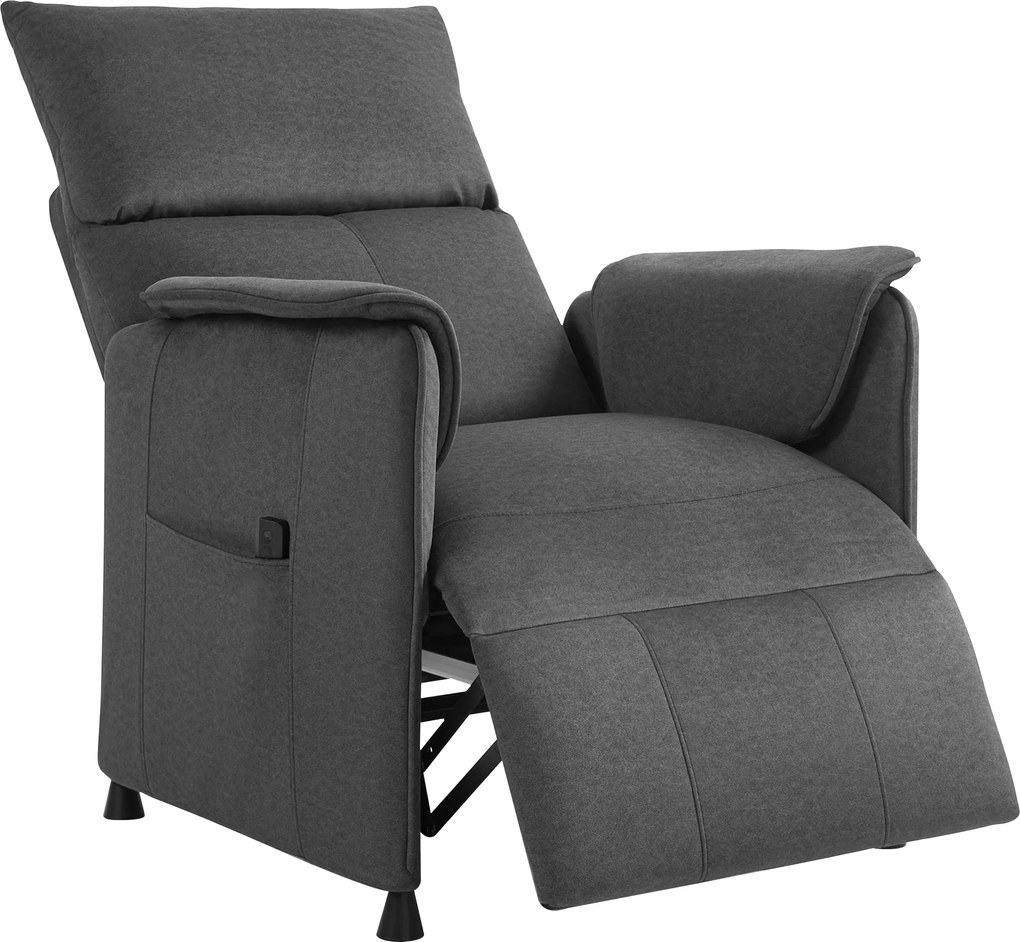 HOMCOM Fotoliu Reclinabil Electric Brushless cu Suport pentru Picioare Negru | Aosom Romania