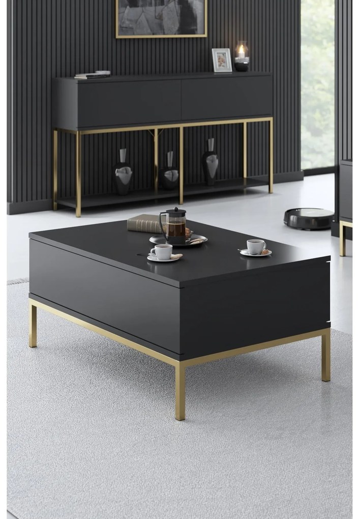 Masă de cafea Lurde (antracit + Auriu). 1089586