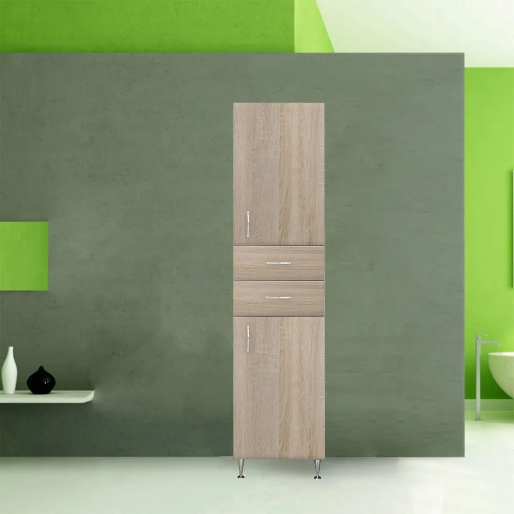 Dulap înalt Bianca Plus 45 cu 2 uși, 2 sertare, culoare stejar sonoma, dreapta