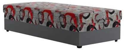 Pat tapițat ESTEL cu spațiu de depozitare, 90 x 200 cm, gri